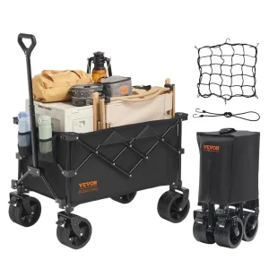 Collapsible Folding Wagon 150L All-Terrain Wheels Heavy Duty 265lbs